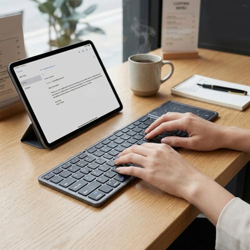 Teclado numérico inalámbrico con panel táctil y bluetooth 5.3 multidispositivo 4