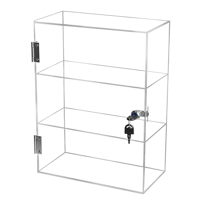 Buy DuvinDD 3 Shelf Acrylic Display Case with Lock Clear Lockable
