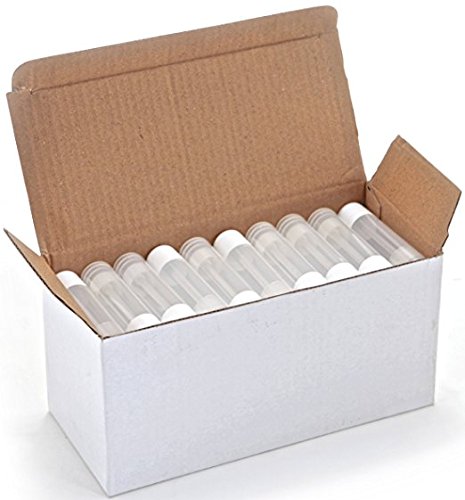 Premium Vials, 50 pcs, Empty Lip Balm Containers - Make Your Own Lip Balm, Empty Tubes - 3/16 Oz (5.5ml) (White Cap)