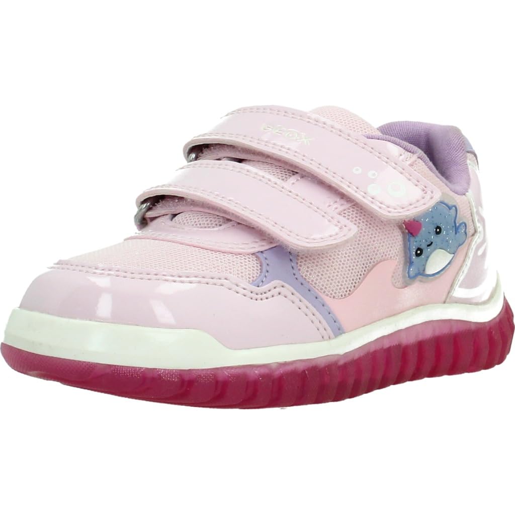 Geox Baby B LIGHTYLOO Girl A Sneaker, Pink/Lilac, 6 UK Child
