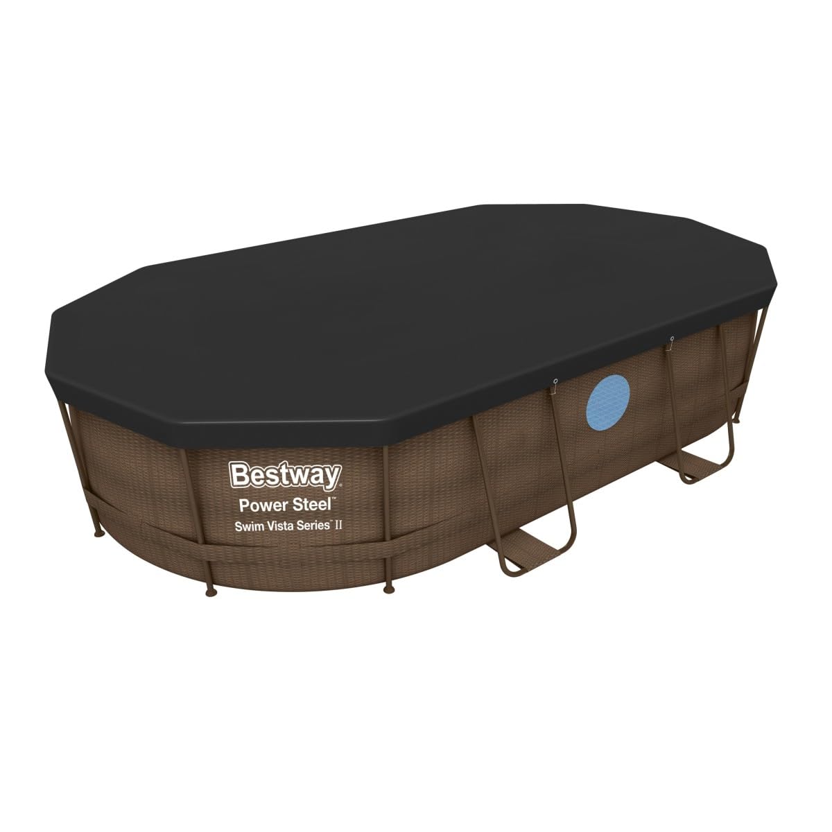 Piscina fuoriterra Ovale BESTWAY Power Steel Swim Vista Series con Oblò, Cm. 427x250x100, Capacita' 7.250 Litri