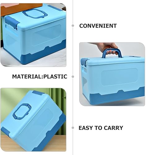 Miniatura 7 de Beaupretty Caja de almacenamiento de plástico plegable, organizador de herramientas, estuche portátil con asa con cerradura, organizador de