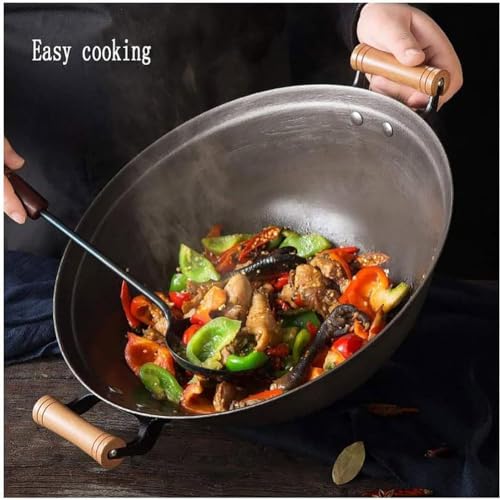 Wok de Hierro Fundido 36cm con Tapa de Madera miniatura 2