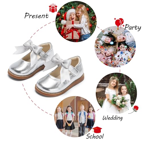 Image of PHIRAMIN Toddler Girl Mary Jane Dress Shoes-Little Girl School Uniform Shoes for Wedding Party