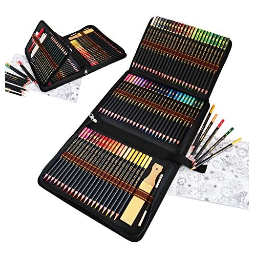 lapices colores profesionales,dibujos a lapiz con color y Herramientas de dibujo,96 kit para dibujar a lapiz perfecto para colorear libros y aulas.
