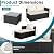 SUNLEI Patio Furniture Set with Detachable Soft Cushions, All Weather Outdoor PE Rattan Patio Conversation Sofa Set, 3-Piece Patio Sectional Sofa with Glass Coffee Table & Ottoman, Black Rattan/White
