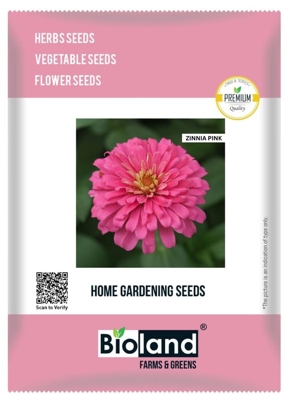 BIOLAND Zinnia Pink Flower Seeds For Home Garden | Easy to Grow Flower Seeds For Sowing (B0CVDMYR79) Amazon Price History, Amazon Price Tracker
