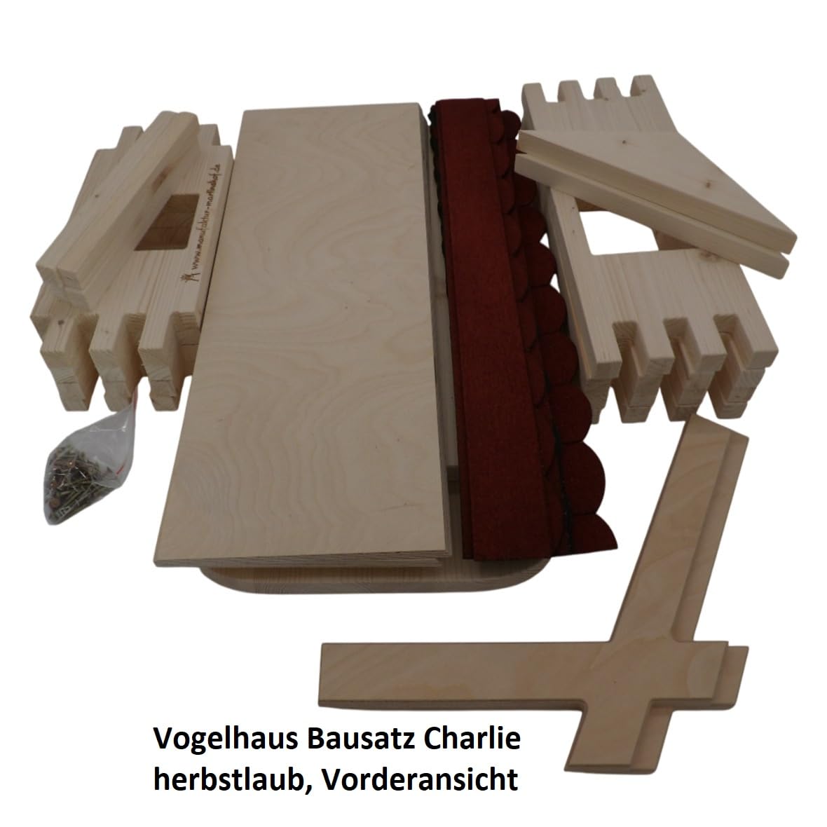 Vogelhaus Bausatz Charlie herbstlaub Manufaktur Martinshof L: 47 cm B: 38,5 cm H: 43 cm Material: unbehandeltes Fichtenholz Futterhaus Garten Holz Hochzeit Geschenk Terrasse Balkon