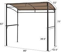 Vista 4 de Tangkula - Cenador de parrilla de 7 pies, toldo para barbacoa de patio con estante de servicio y ganchos de almacenamiento, refugio curvo
