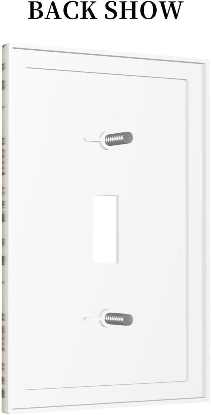 Decorative Light Switch Cover Plate Rustic Beige Leaf Flower Plant Birds 1 Gang Single Toggle Wall Plates for Electrical Outlet Covers Switch Plate Covers Faceplate for Bedroom Home Decor