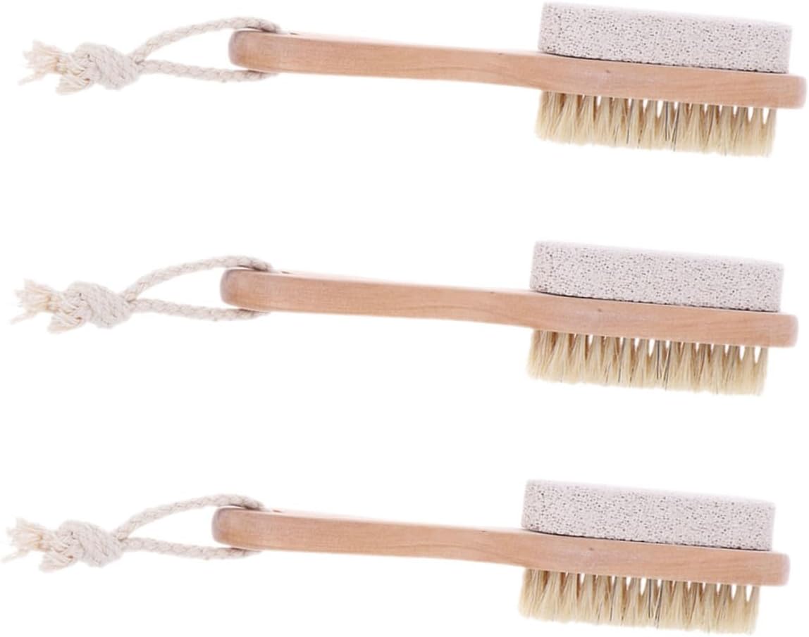 Ipetboom 3pcs Ergonomic Foot Brush Pumice Stone for Dead Skin Removal Foot Exfoliator
