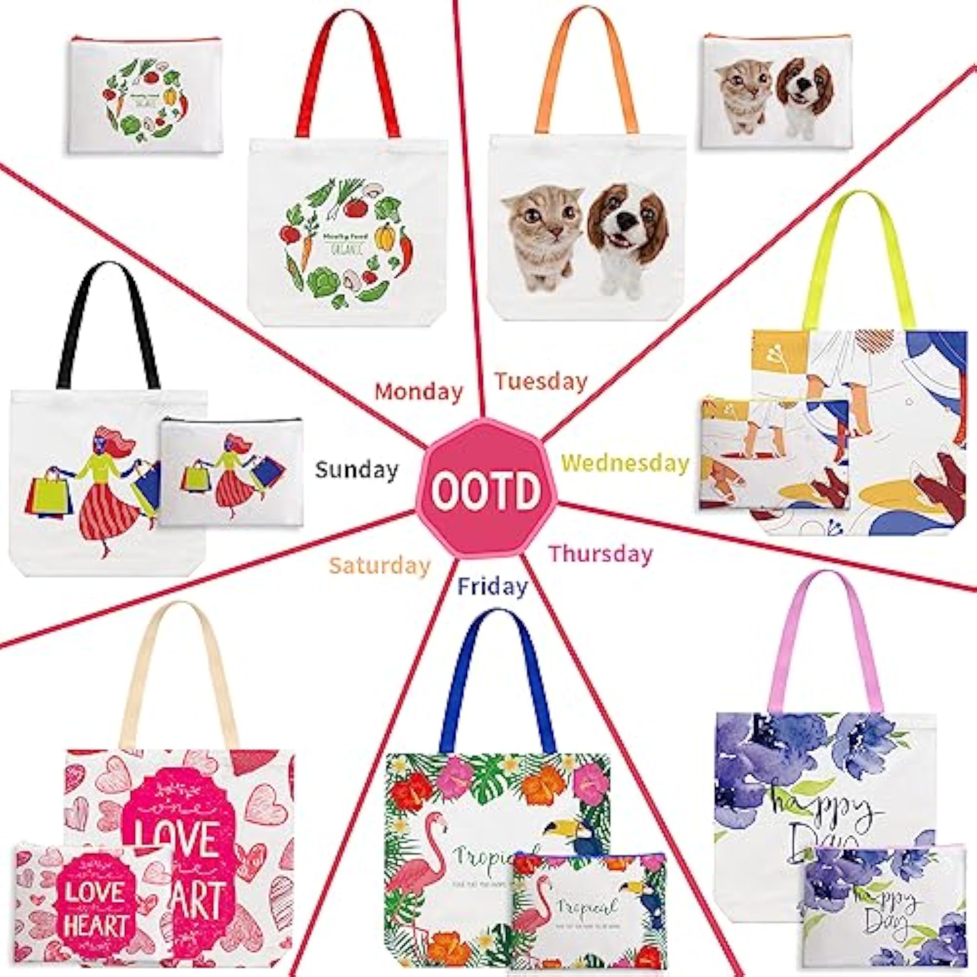 20-Pack Canvas Makeup Bags for DIY