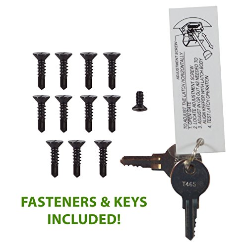 Aqualatch 20 Inch Tall Black Magnetic Pool Child Safety Gate Latch | Keyed Alike | Aqua-20-Bk-Ka #TOP4