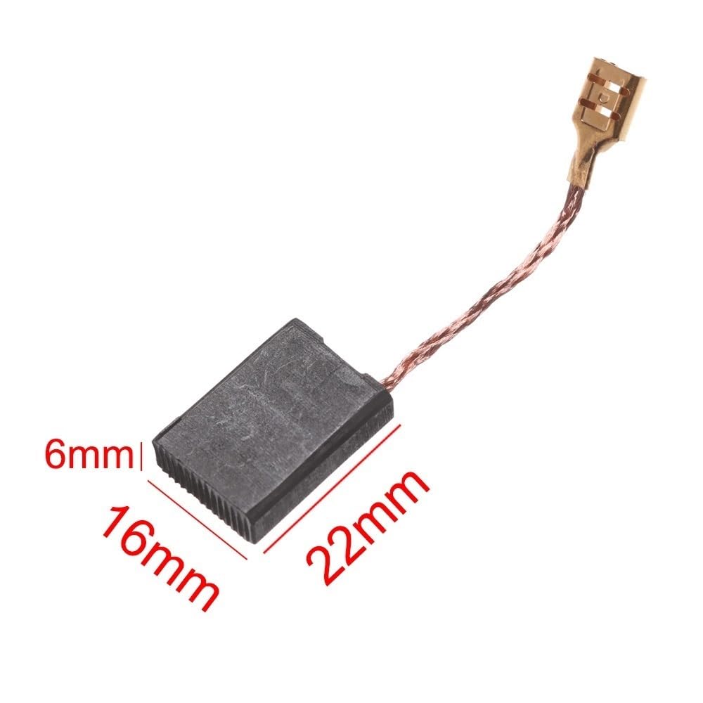 10 szt. grafitowych miedzianych szczotek węglowych do elektronarzędzi – wiertarka elektryczna i szlifierka węglowa (6 x 16 x 22 mm)