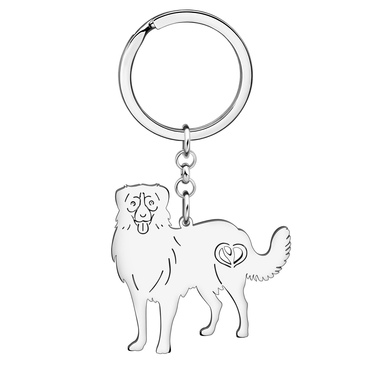 WEVENI Enamel Alloy Australian Shepherd Dog Keychains Sweet Pet Key Ring Gift For Women Girls Bag Car Purse