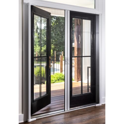 Brisa White Retractable Screen Door 96" Double #TOP3