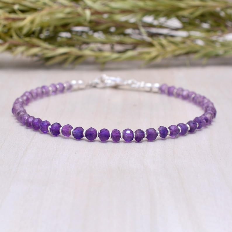 Bracelet améthyste 4mm idéal pour votre stacking de bijoux