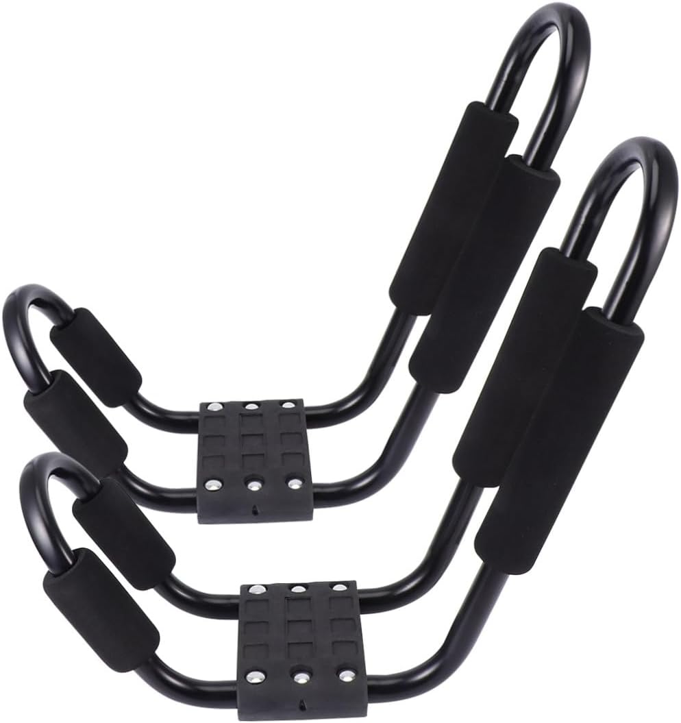 VANZACK Detachable Kayak Car Roof Rack 2pcs Set with Luggage Shelf for SUV Canoe Carrier, Black Steel Frame for Outdoor Kayaking and Canoe Transport