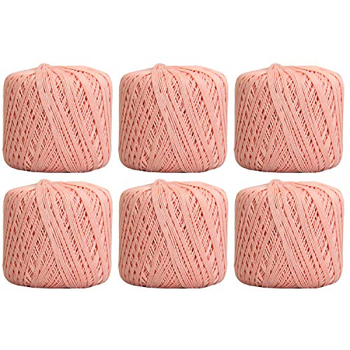 Image of ThreadArt 100% Cotton Crochet Thread Size 3, 6 Ball Pack, Light Pink 4 | Soft pure cotton crochet thread for lace, doilies, amigurumi and crafts. Smooth finish with crisp stitch definition.