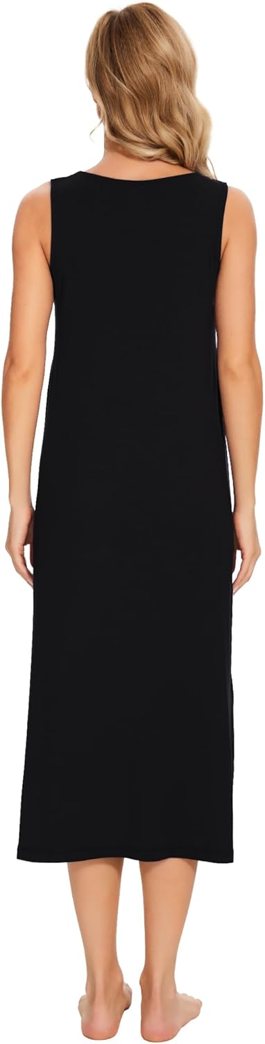 GYS Womens Bamboo Viscose Sleeveless Long Nightgowns - Image 2