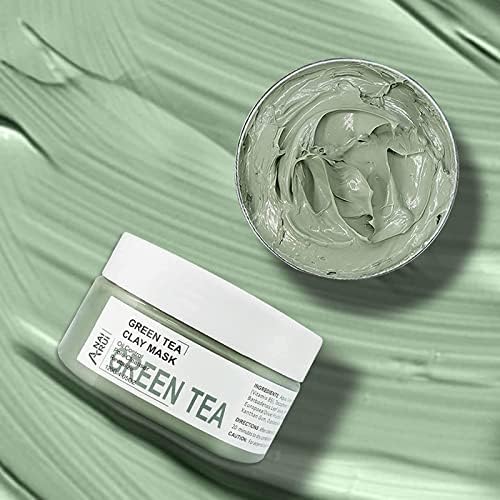 Green Tea Cleansing Mask, Facial Clay Mask, Poreless Deep Cleanse Green Tea Mask for Blackhead Remover and Skin Care, 120g
