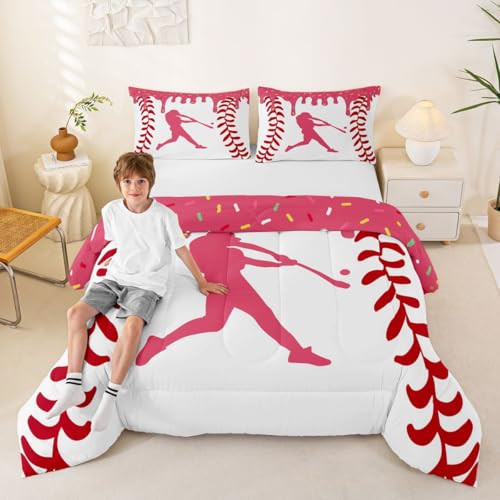 Funda de edredón de béisbol y helado Homewish para cama de matrimonio 6