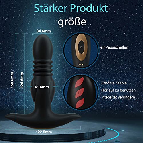 Dildo Analvibratoren für mann mit Anti-Rutsch-Design, Analplug Vibrator Sex Toys mit Stoßfunktionen und App & Fernbedienung für anales Vergnügen, Sexspielzeug Anal Plug für Männer, Frauen und Paare – Bild 6
