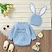 My First Easter Baby Girl Boy Outfit 3-6 Months Long Sleeve Knit Romper Onesie with Bunny Hat Infant Clothes