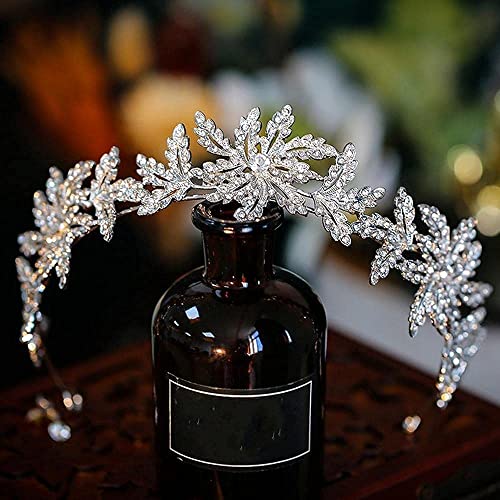 Tiaras y coronas de boda de sujeción firme con cristales para cabello