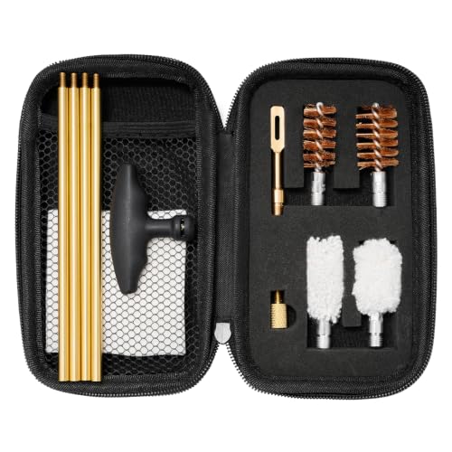 BOOSTEADY Kit de Limpieza de Escopeta compacta para escopetas de Calibre 12 y 20 Kit de Limpieza Cepillo y trapeador