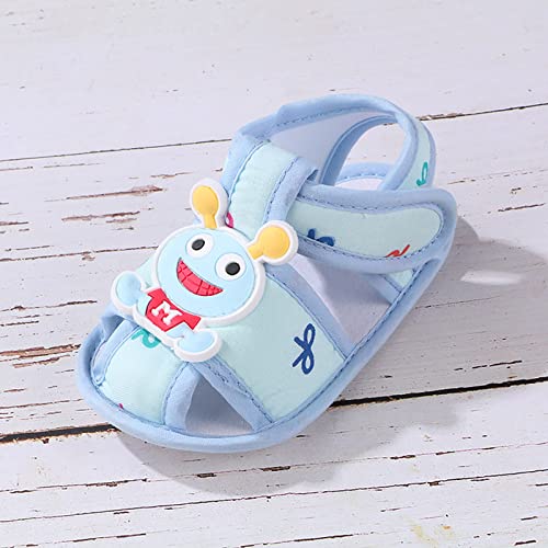 Infant Toddler Baby Girls Boys Shoes Cartoon Anti-Slip Sandals First Walkers Prewalkers Soft Sole Shoes (Blue, 4 Infant)3