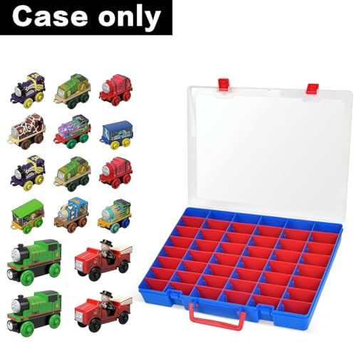 ALCYON Toy Storage Case - Compatible with Thomas & Friends MINIS Engines & Disney Doorables Collectible Mini Figures - Blue (Box Only)