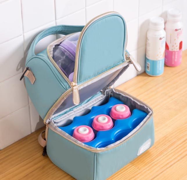 MAxba Breast Milk Cooler Bag & Lunch Bag, Multipurpose Bottle Organizer, Insulated Baby Bottle Bag for Daycare