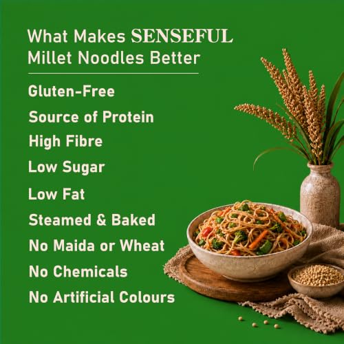 Image of SENSEFUL Ragi (Finger) Millet Gluten-Free Noodles Pack of 2-200 gm Each