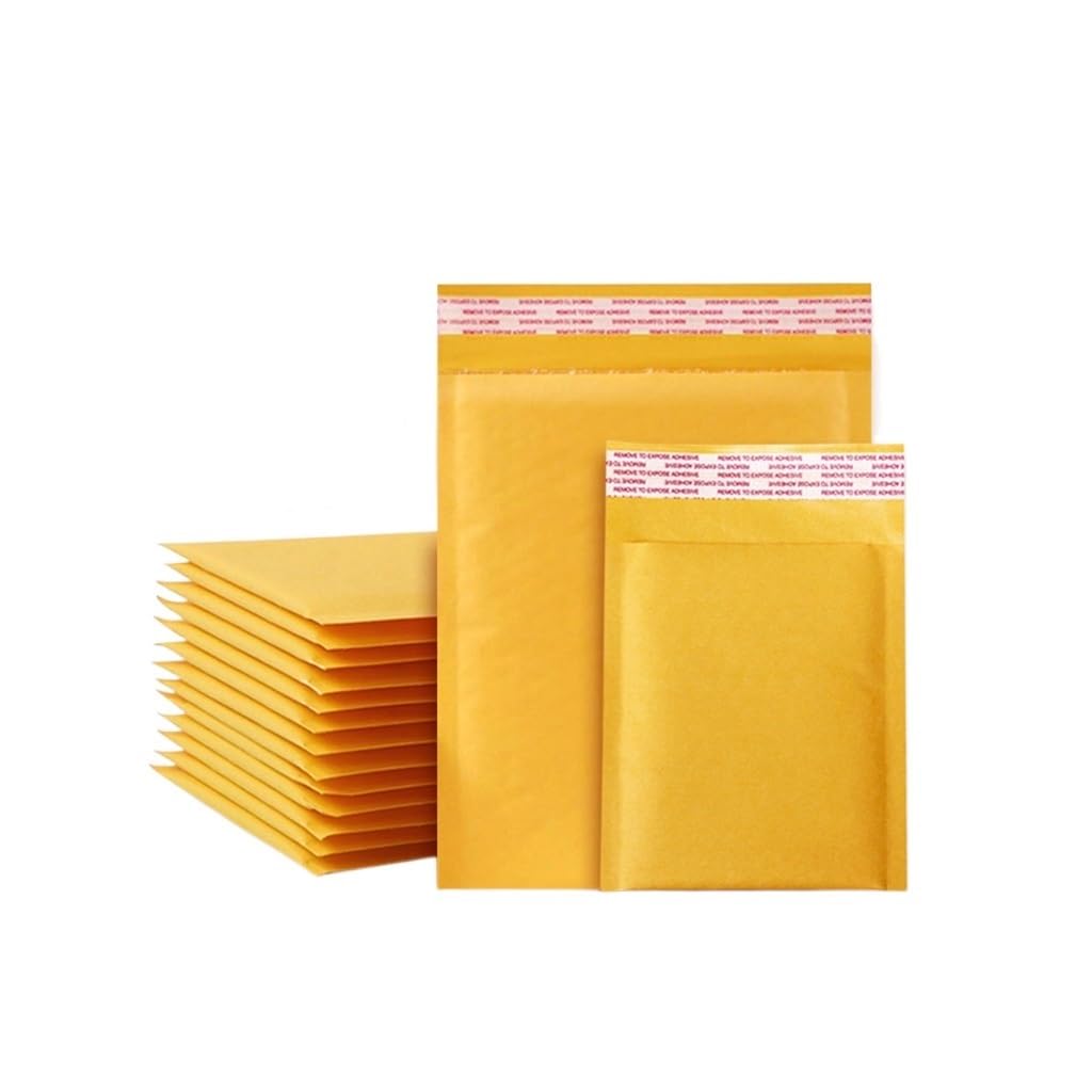 50 Buste Imbottite a Bolle D'Aria, Buste Postali Imbottite Foderate in Polietilene, Buste Postali Antiurto, Buste Postali Impermeabili, Autosigillanti, Rosa, Piccole Forniture per Aziende./Yellow/25*3