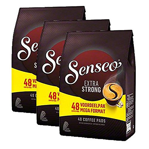 Senseo Extra Strong Coffee Pods – 144 Count (3 Packs) – Dark Roast with Intense & Bold Flavor and Rich Crema – Single-Serve Coffee Pads Compatible with Senseo & PeleCom Machines