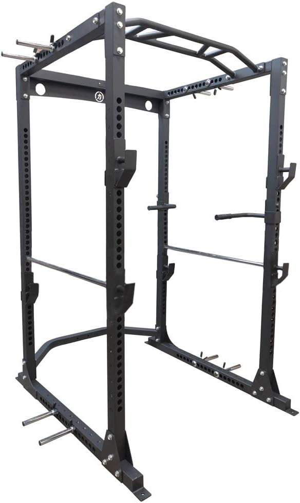 Strength Shop Thor Power Cage Rack - Black with band pegs, dipping handles and chin bar