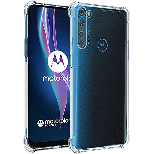 Image of TheGiftKart Crystal Clear Back Cover Case for Motorola One Fusion+ | Shockproof Soft TPU Case | Cushioned Edges for Ultimate Protection Back Cover Case (TPU, Transparent)