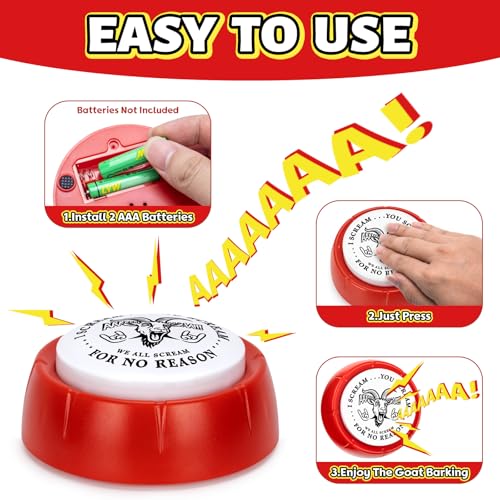 Screaming Goat Toy Button, Wired Things Screaming Goat Desk Toy Prankster Stuff for Adults, Funny Gag Gifts for Men and Women