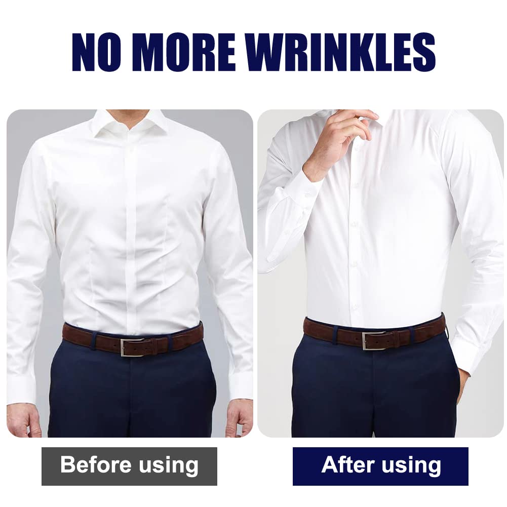ACWOO Soggiorni Camicia, 2 Pezzi Regolabile Bretelle Camicia per uomo, Giarrettiere Camicia con Morsetti di Bloccaggio Antiscivolo e Cinturini Regolabili, Previene Le Rughe Della Camicia