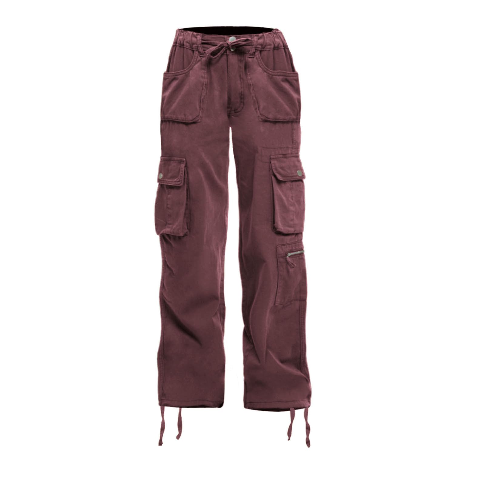 Cargo Pants Women Baggy Hiking Casual Cotton Military Tactical Army Combat Work Pants with 7 Pockets Large Purple Gray