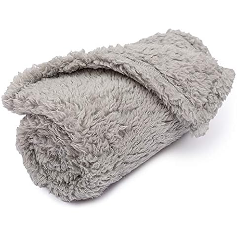 5 STARS UNITED Fuzzy Blanket for Dogs and Cats - Grey 60x90 cm Premium Soft Plush Fleece Dog and Cat Throw Blankets for Pets and Puppies - Fluffy, Warm, Cozy Throws for Sofa, Bed, Couch Cover