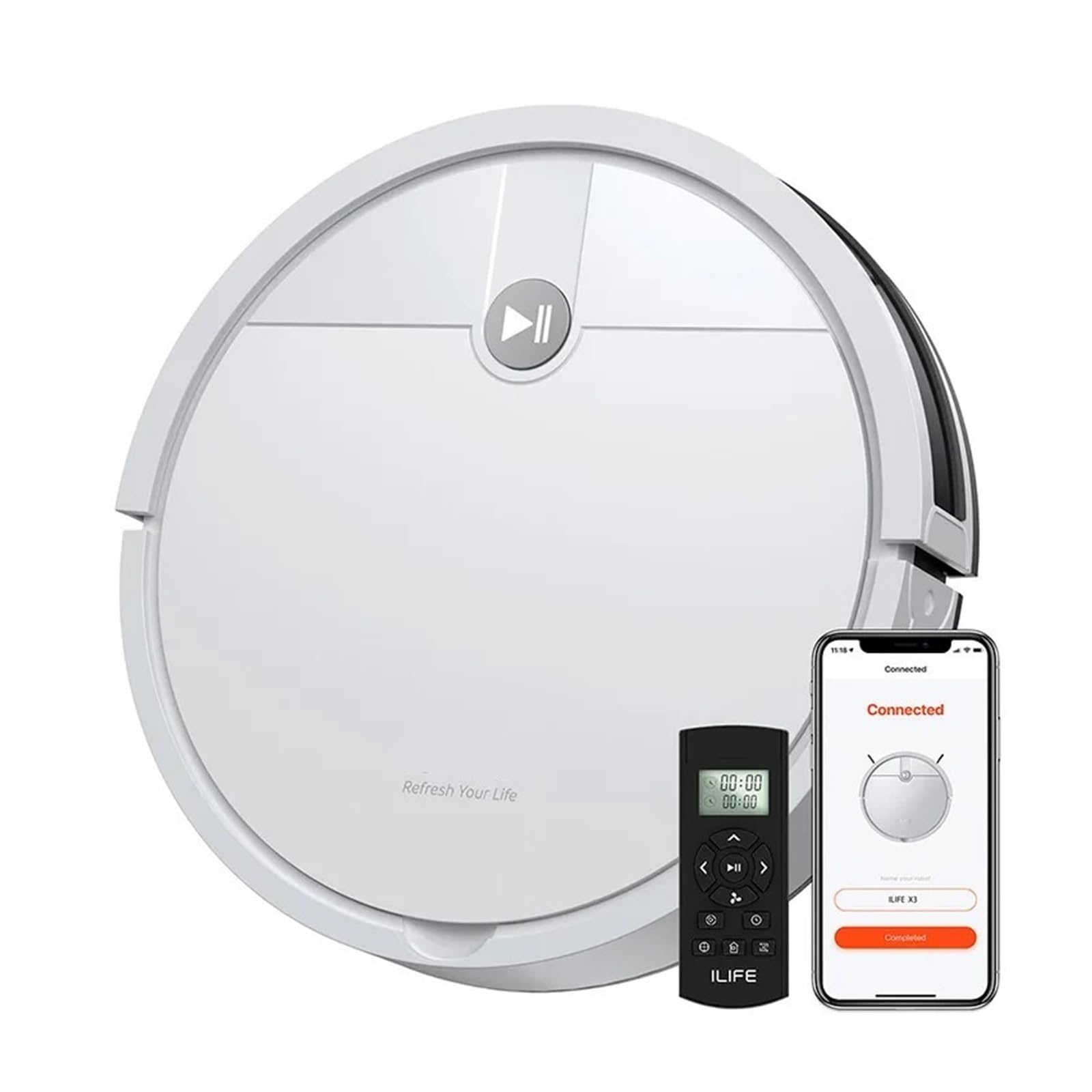 EWsdsfs X3 Robot Vacuum Cleaner,-free 3000Pa Suction, 120 Min Runtime, Self-Charging Robotic Vacuum, 2.4GHz