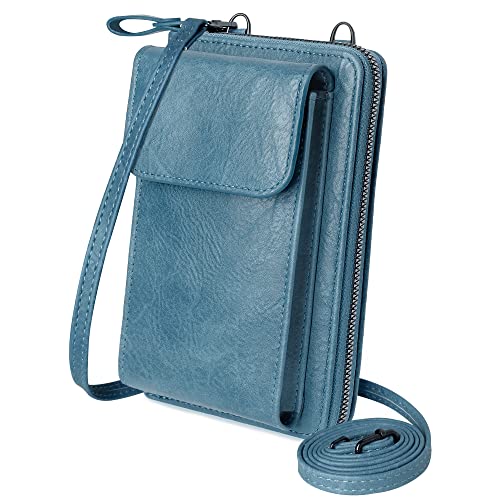 KUKOO Small Crossbody Bags for Women PU Leather Cell Phone Purse Wallet with Credit Card Slots