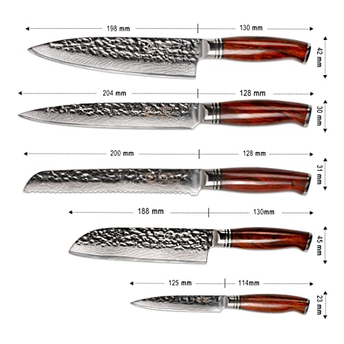 YARENH Kitchen Knife Set Without Block, 5 Piece Professional Sharp Chef