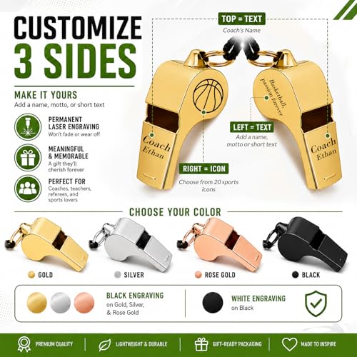 Silbato Personalizado para Entrenador Acero Inoxidable miniatura 3