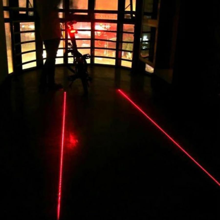Miniatura 6 de Bicicleta 2 láser 5 LED lámpara luz trasera intermitente ciclismo bicicleta cola seguridad advertencia