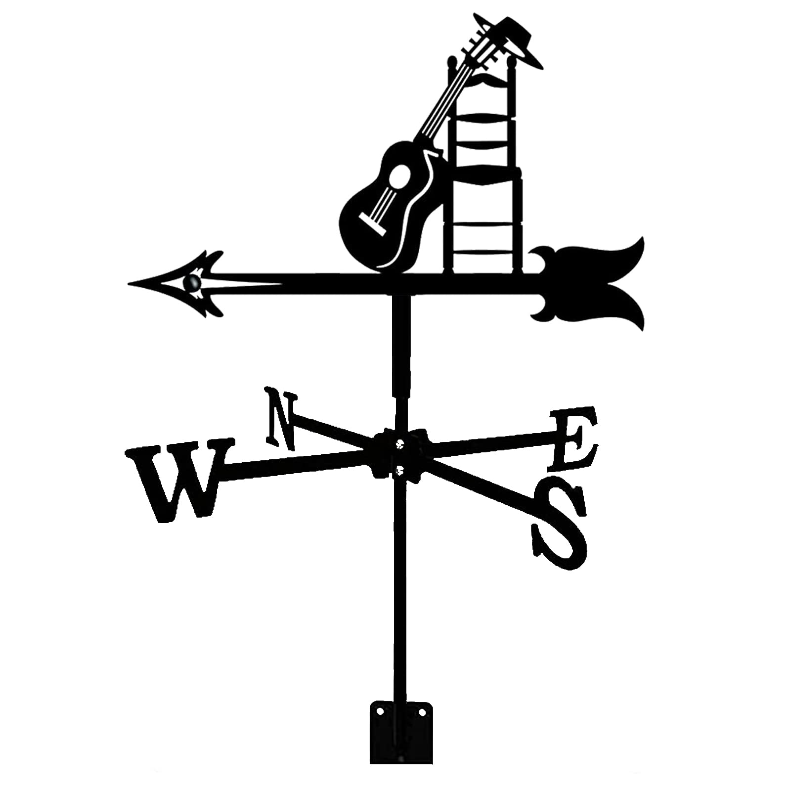 WIQUYBML Rooftop weathervane Metal Bracket wind vane Retro Weather Vane Stainless Steel Wind Direction Indicator for Garden And Yard Decoration(E)