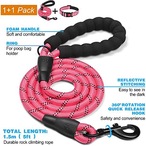 haapaw Reflective Dog Collar Padded with Soft Neoprene Breathable Adjustable Nylon Dog Collars for Small Medium Large Dogs