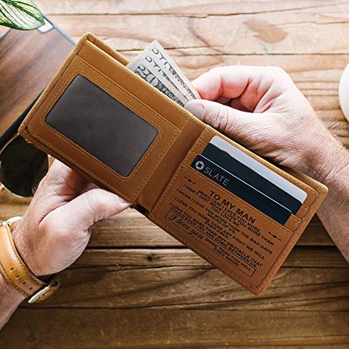 Kenon-Personalized-Leather-Wallet-To-My-Man-Engraved-RFID-Blocking-Bifold-Stylish-Brown-Wallet-For-Man-Valentines-Day-Birthday-Christmas-Gifts